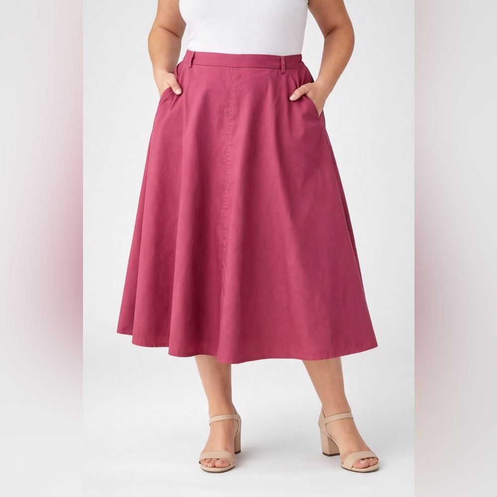 Alex Marie Pink A-Line Midi Skirt Size 18 With Pockets